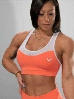 Violate The Dress Code Coral Athletic Sports Bra Size Small